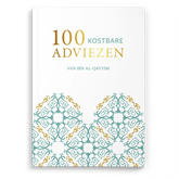 Boekomslag van 100 Kostbare Adviezen van Ibn Al-Qayyim met gouden en turquoise patronen